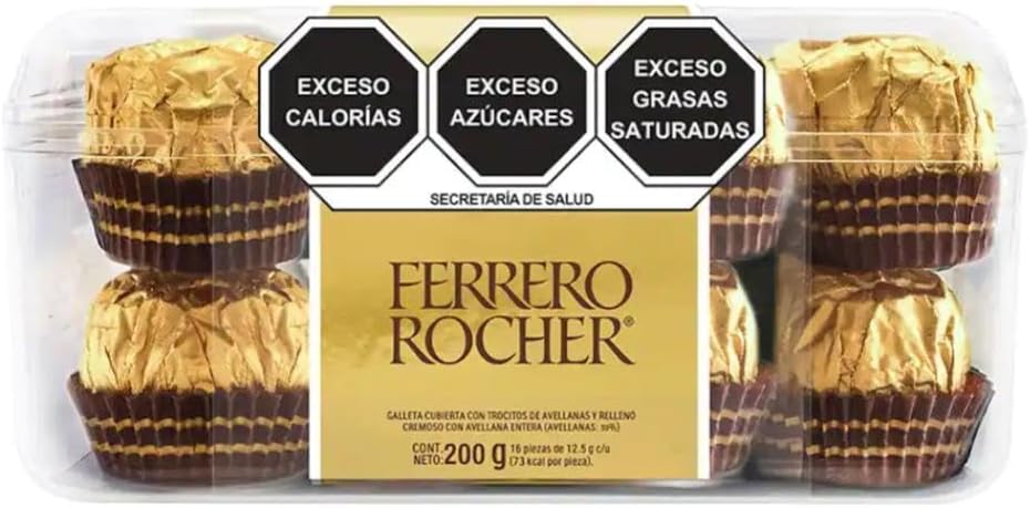 Chocolate Ferrero Rocher | Relleno con Avellana | 16 pzas