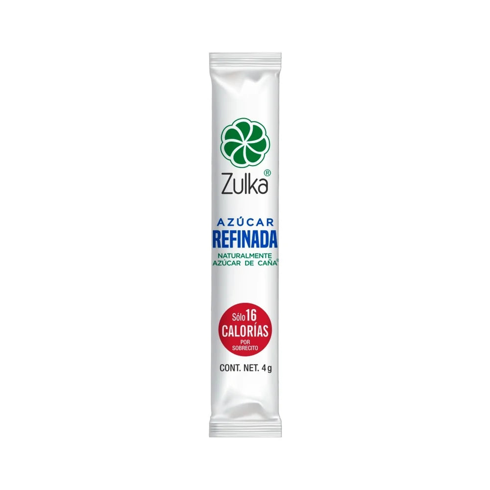 Azúcar Refinada Porcionada Zulka | 100 piezas | 4g c/u