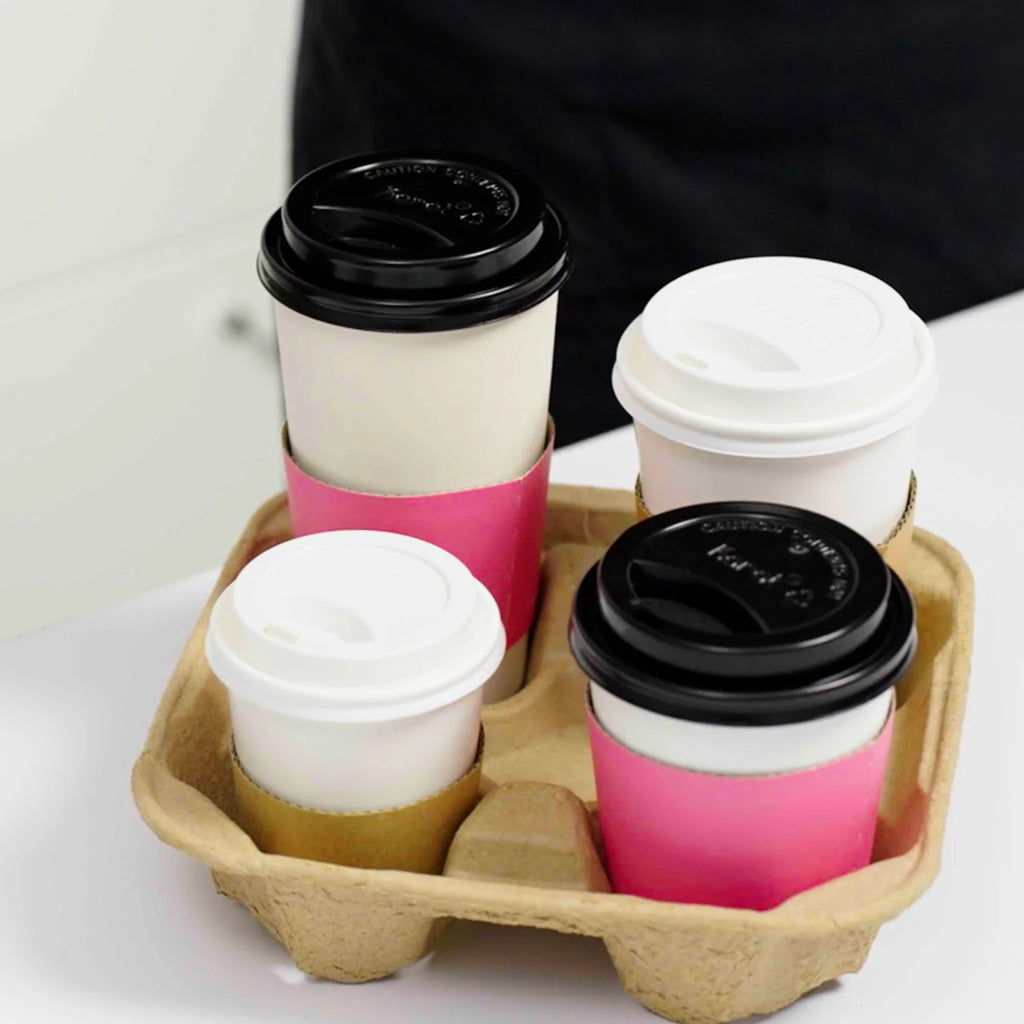 Portavasos biodegradable | para 4 vasos (de 8 a 32 oz)
