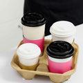 Portavasos biodegradable | para 4 vasos (de 8 a 32 oz)