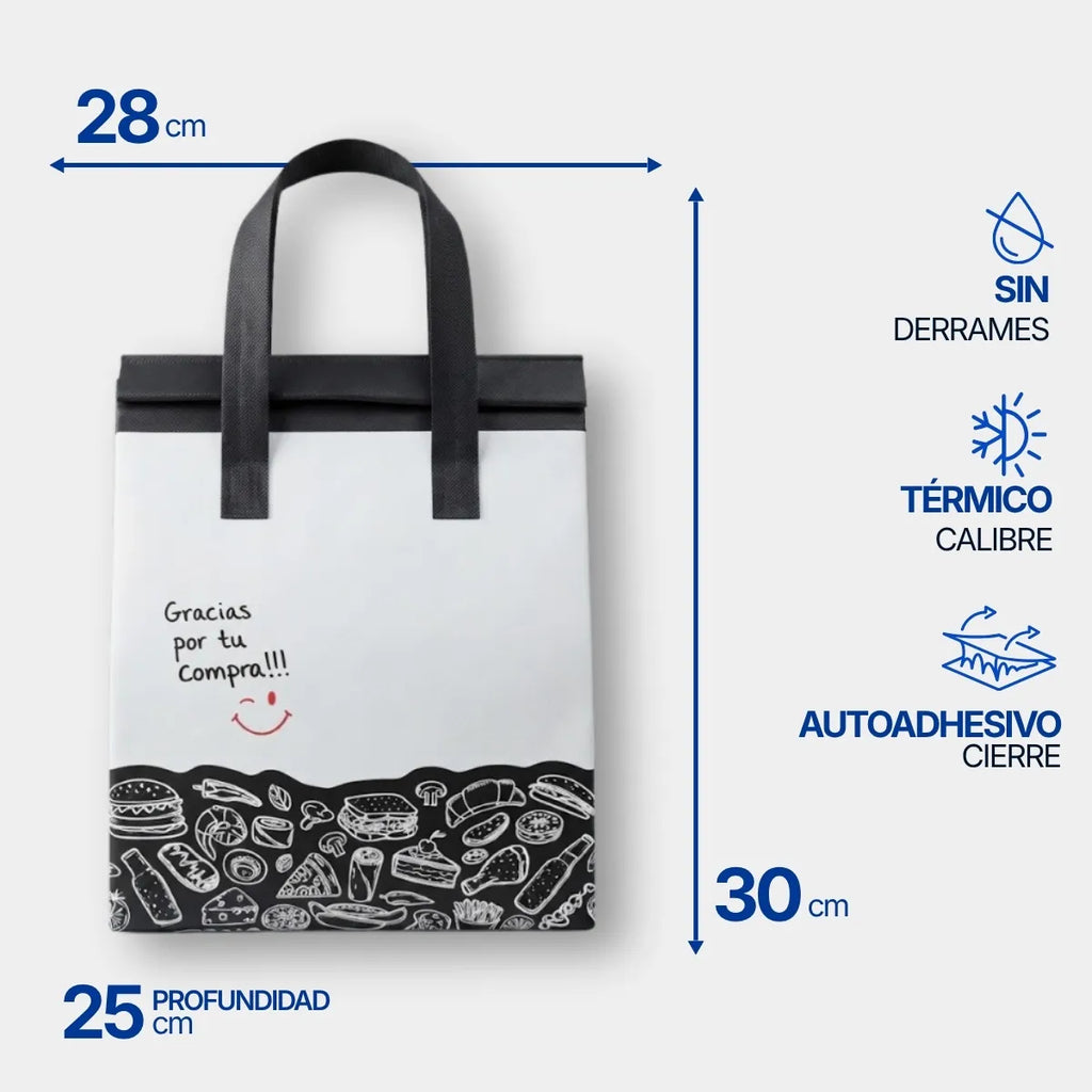 Bolsa D-livery Pack | 1 pieza | Empaque térmico | 28cm X 30cm X 25cm