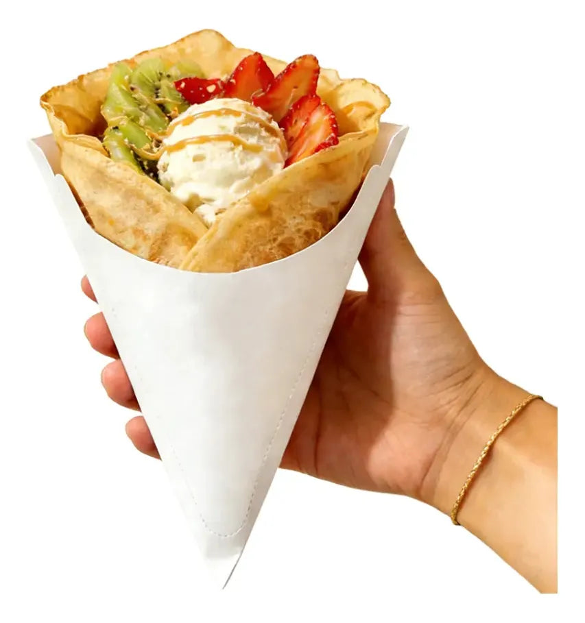 Conos Para Crepas | Modelo Blanco | 50 piezas