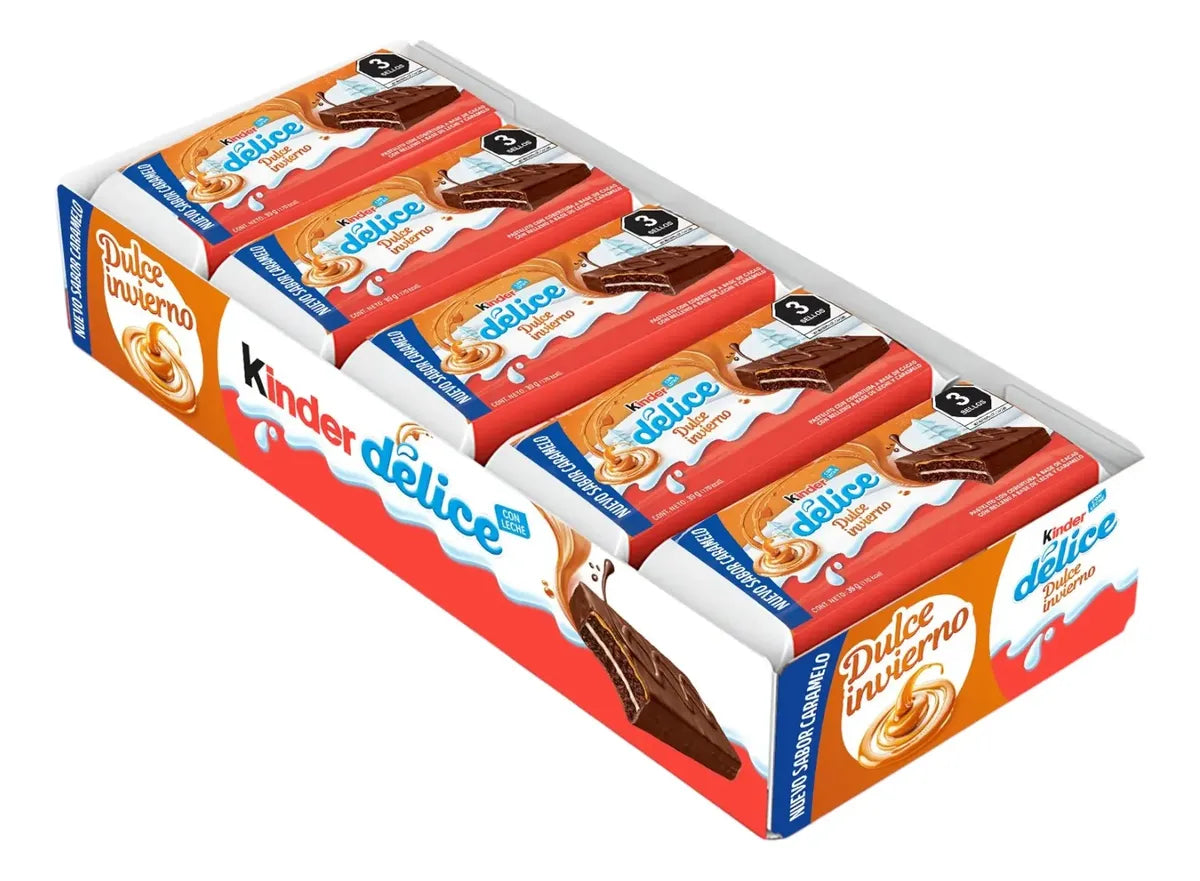Kinder Délice Dulce Invierno | Sabor Caramelo | 10 Pastelitos De Chocolate