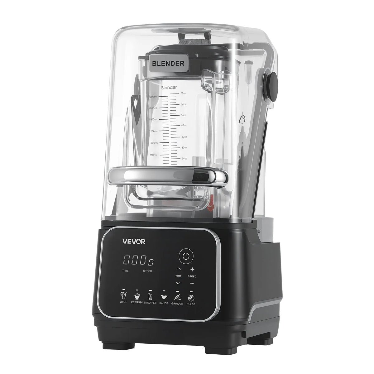 Licuadora profesional de mostrador con protector | 2200 W, 26000 RPM | velocidad ajustable | 6 programas preestablecidos.