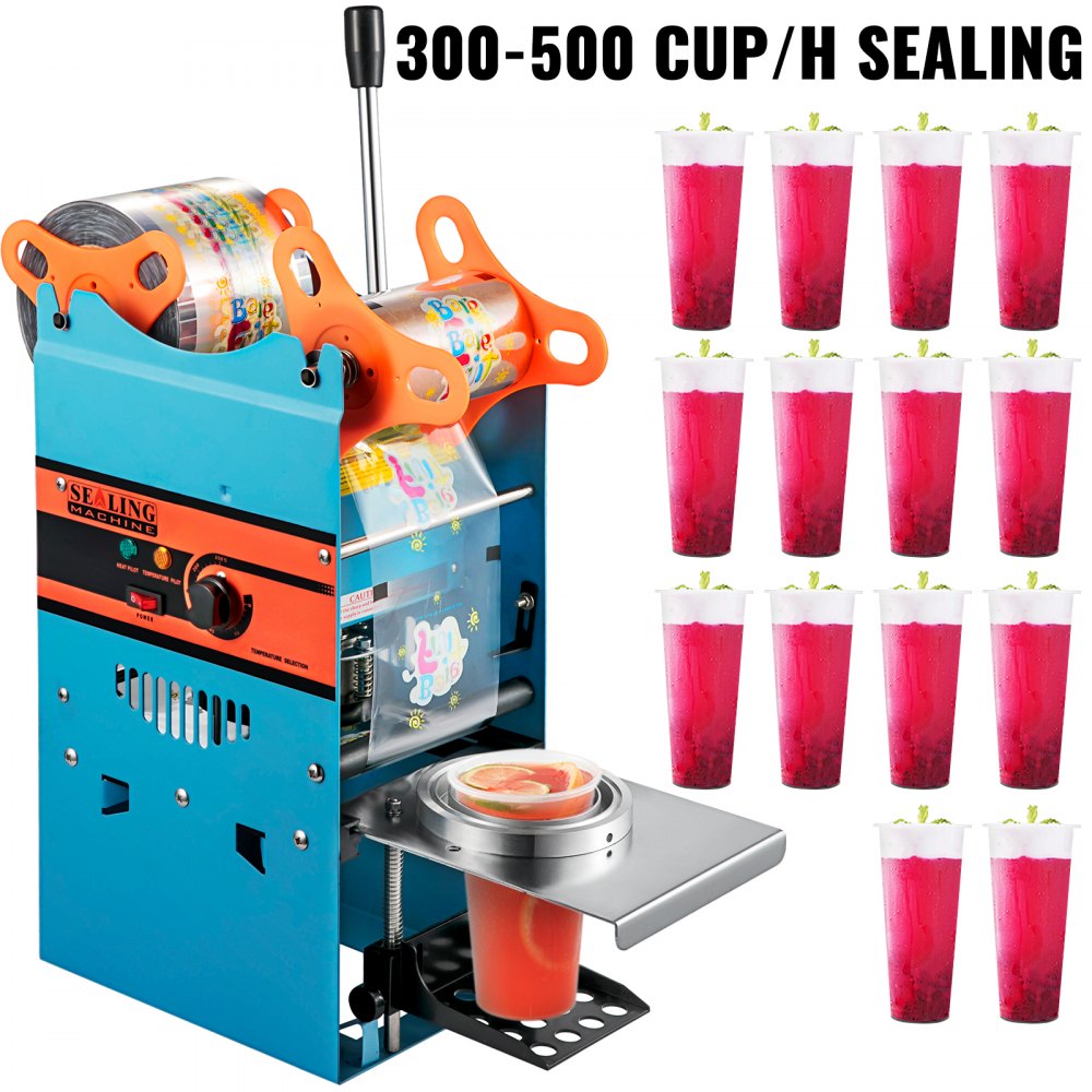 Máquina selladora manual de té boba | 300-500 vasos/hora | vasos de 90/95 mm de diámetro