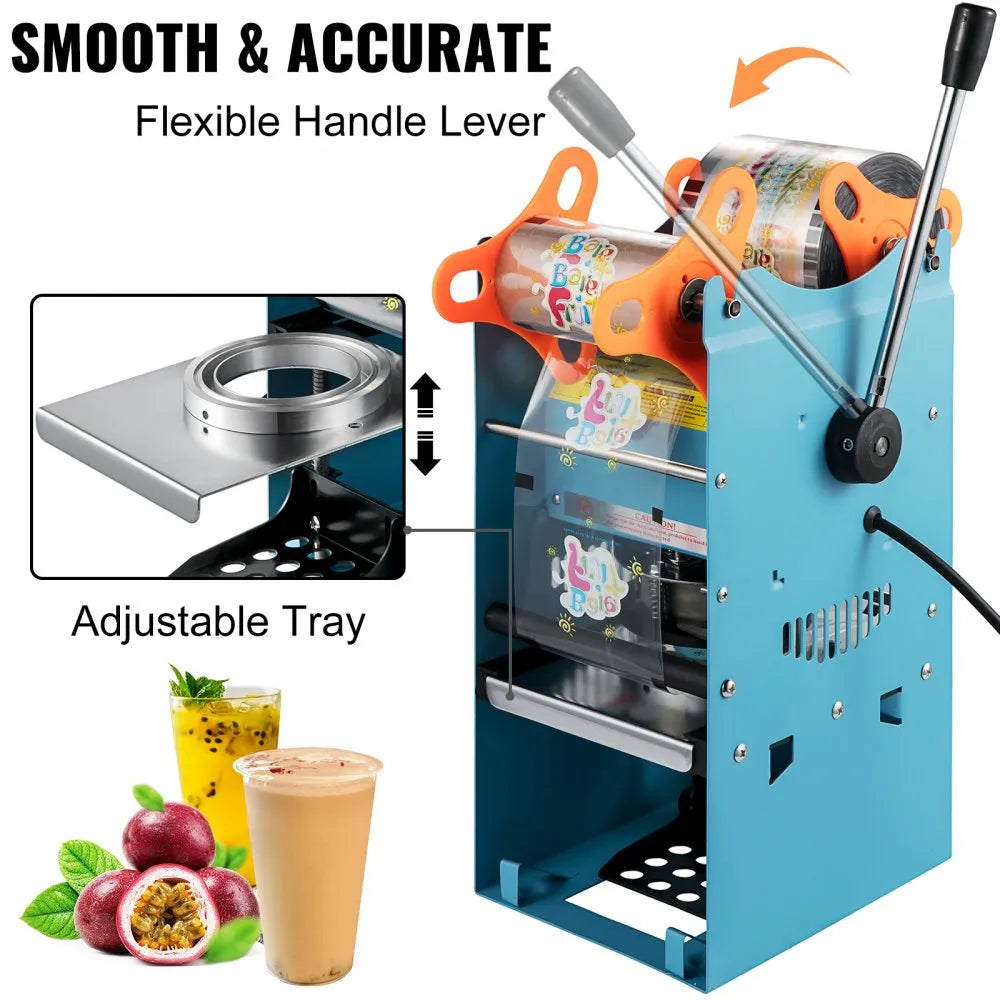 Máquina selladora manual de té boba | 300-500 vasos/hora | vasos de 90/95 mm de diámetro