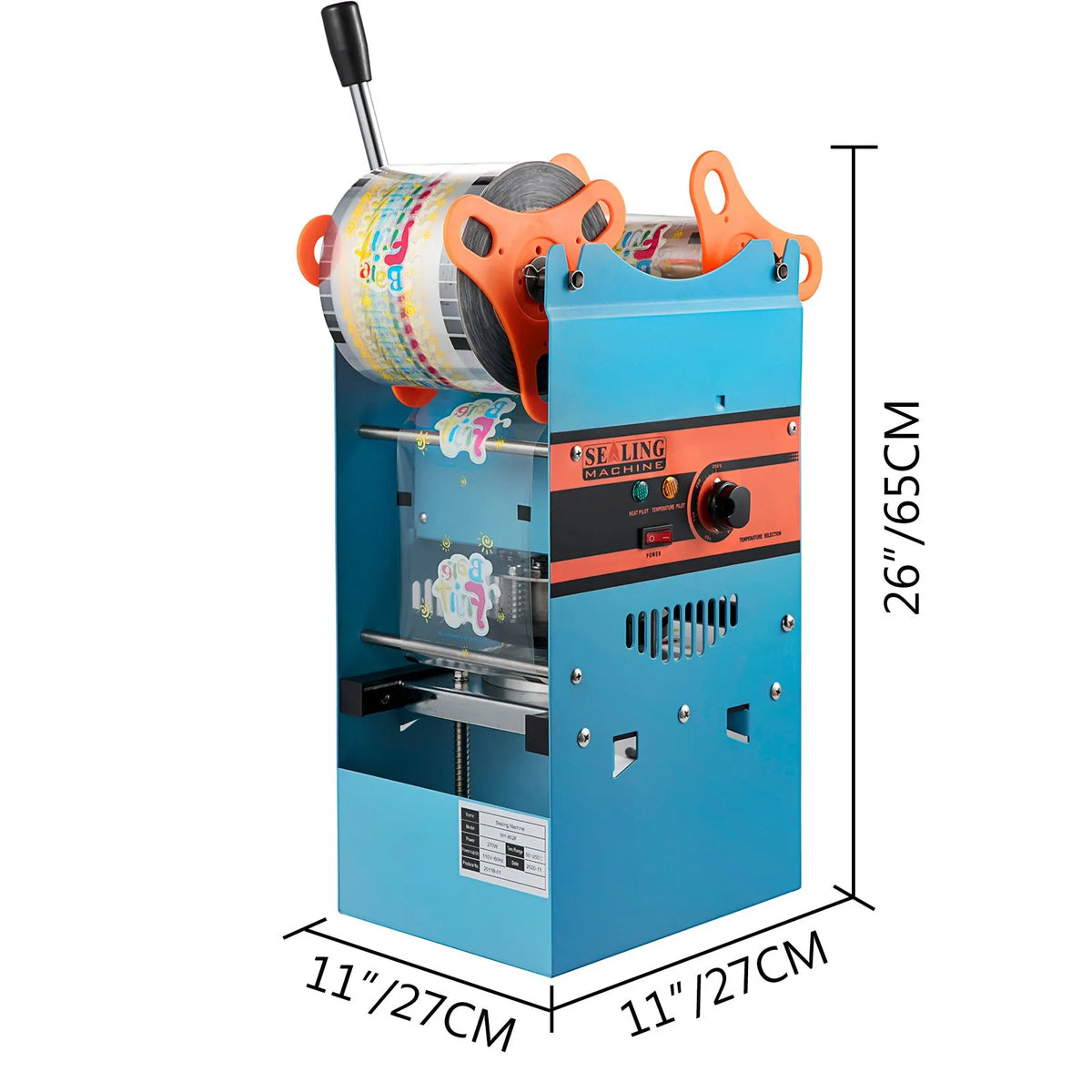 Máquina selladora manual de té boba | 300-500 vasos/hora | vasos de 90/95 mm de diámetro